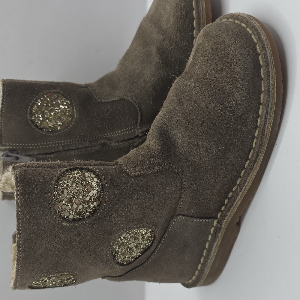 Mini Boden Beige Sequin Boots Toddler Size 12c